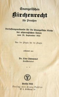 Evangelisches Kirchenrecht für Preußen