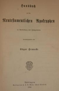 Handbuch zu den Neutestamentischen Apokryphen
