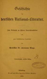 Geschichte der deutschen National-Literatur.