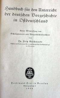 Handbuch für den Unterricht der deutschen Vorgeschichte in Ost deutschland