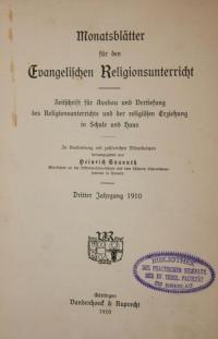 Monatsblätter für den Evangelischen Religionsunterricht