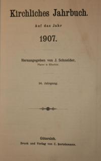 Kirchliches Jahrbuch 1907