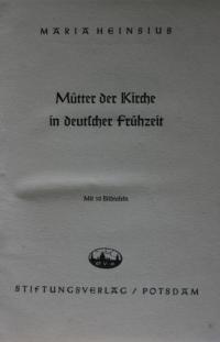 Mütter der Kirche in deutscher frühzeit