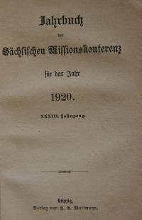 Jahrbuch der Sächsischen Missionskonferenz