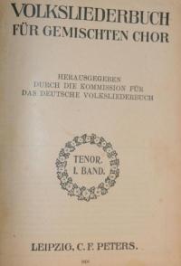 Volksliederbuch für Gemischten Chor – Tenor  Bd. 1