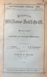 Allgemeine Missions – Zeitschrift  Heft 2.
