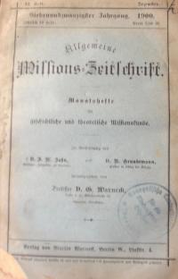 Allgemeine Missions – Zeitschrift  Heft 12.