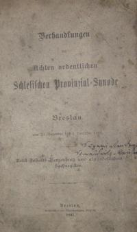 Verhandlungen achten ordentlich Schlesischen Provinzial-Synode