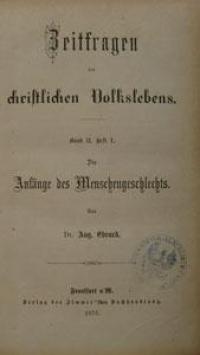 Zeitfragen des christlichen Volkslebens. Bd. II, Hf. 1
