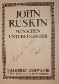 John Ruskin. Menschen Untereinander