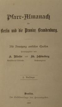 Pfarr-Almanach für Berlin und die Provinz Brandenburg