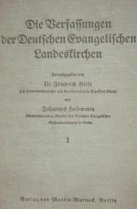 Die Verfassungen der Deutschen Evangelischen Landeskirchen