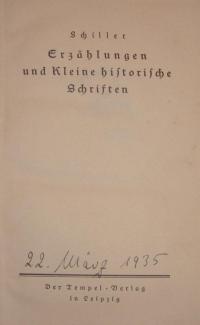 Schillers Sämtliche Werke Bd. 9 – Erzählungen und Kleine historische Schriften