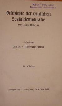 Geschichte der Deutschen Sozialdemokratie Bd. 1