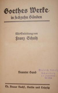 Goethes Werke Bd. 9