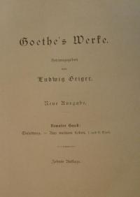 Goethe’s Werke Bd. 9.
