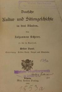 Deutsche Kultur- und Sittengeschichte Bd. 1