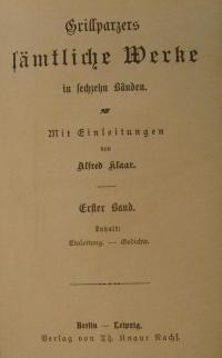 Grillparzers sämtliche Werke Bd. 1