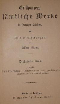 Grillparzers sämtliche Werke Bd. 13