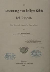 Die Anschauung vom heiligen Geiste bei Luther