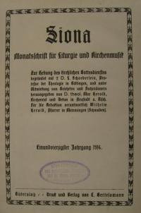 Siona. Monatschrift für Liturgie und Kirchenmusik.