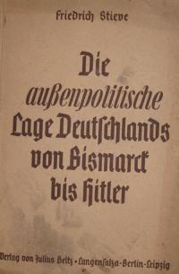 Die aubenpolitische Lage Deutschlands von Bismarck bis Hitler