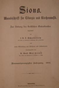 Siona. Monatschrift für Liturgie und Kirchenmusik.