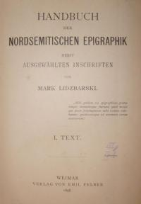 Handbuch der Nordsemitischen Epigraphik